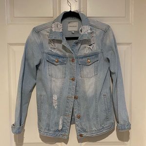 Distressed Light Washed Denim Jacket